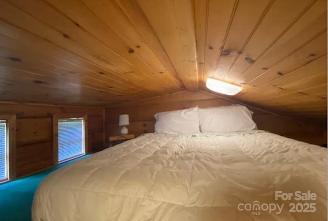 unfurnished bedroom with wooden ceiling