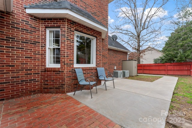 view of patio / terrace featuring central AC