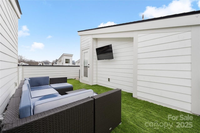 view of patio with an outdoor living space