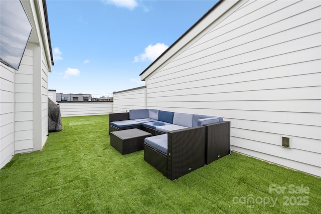 view of yard with an outdoor hangout area