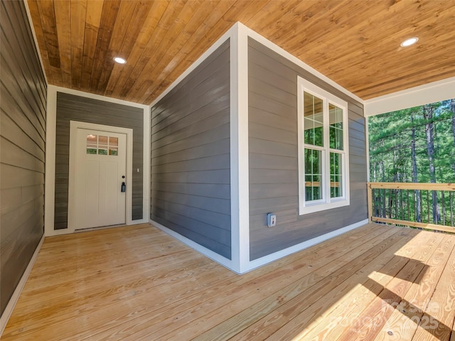 wooden terrace featuring a porch