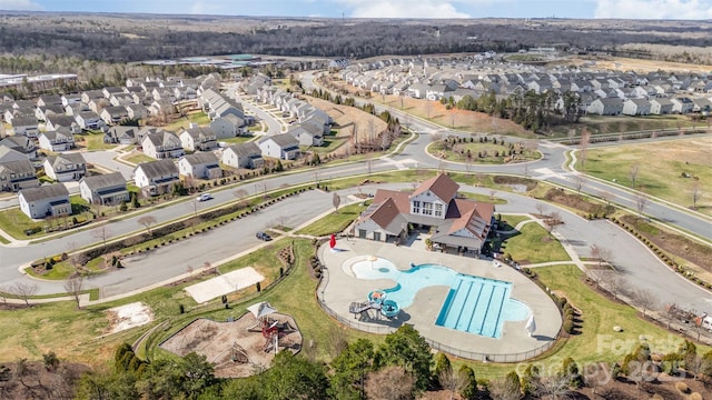 aerial view featuring a residential view