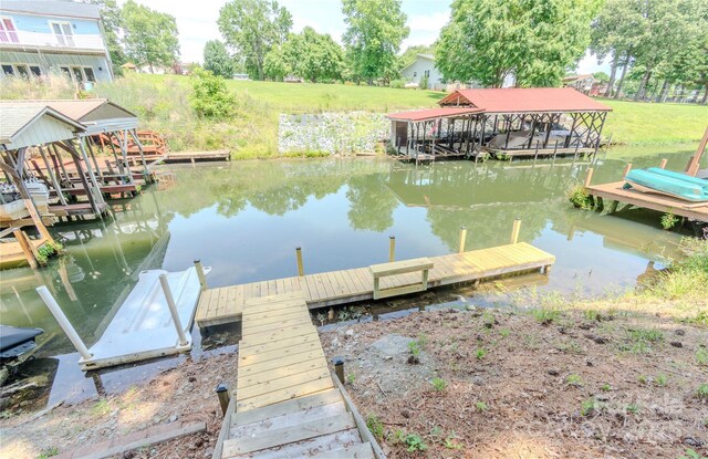 431 Island Cove Rd Unit 86, Norwood, NC 28128 - dock area featuring a water view and boat lift