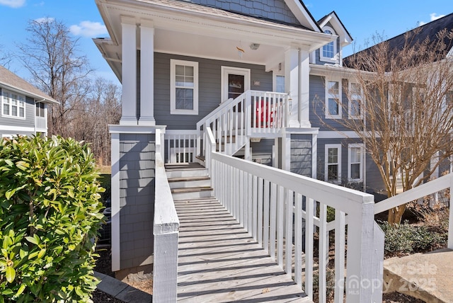 exterior space featuring covered porch