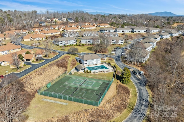 bird's eye view with a residential view