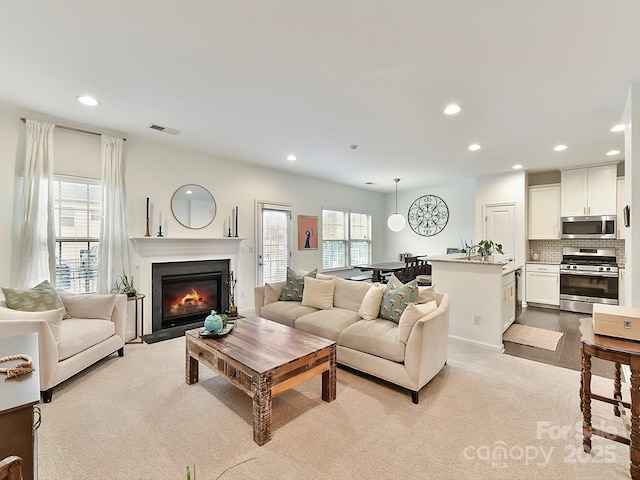 view of carpeted living room