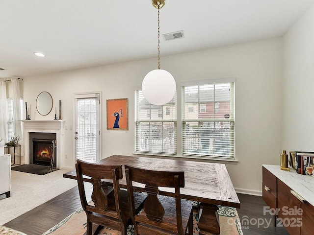 dining room featuring dark hardwood / wood-style floors