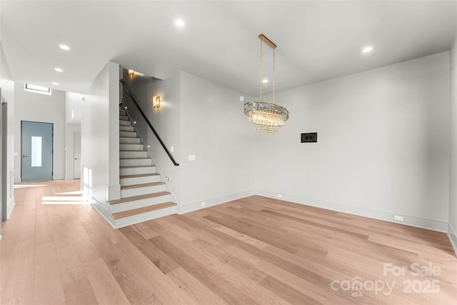 interior space with light hardwood / wood-style floors