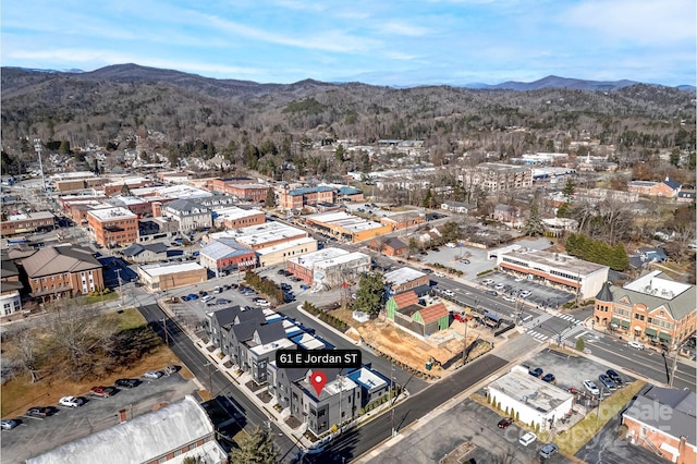 aerial view featuring a mountain view