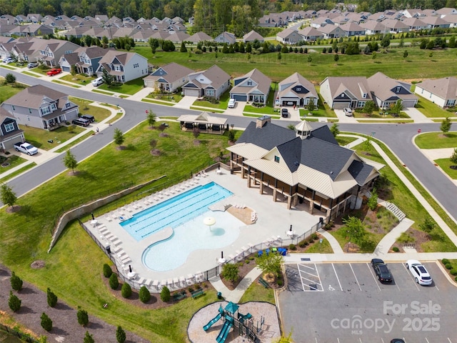 drone / aerial view featuring a residential view