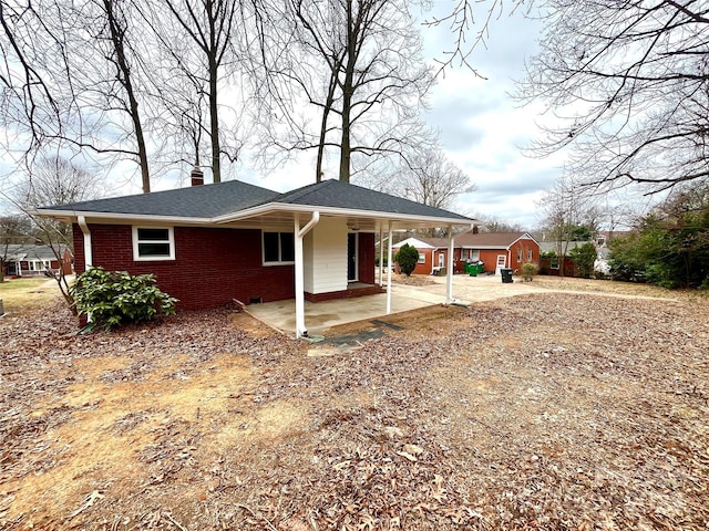 view of front of house with a patio