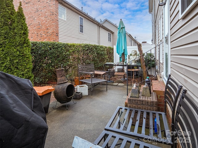 view of patio / terrace with grilling area and outdoor lounge area