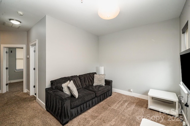 living room featuring carpet floors