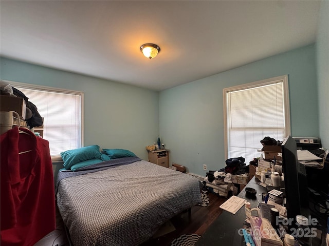 bedroom featuring wood-type flooring