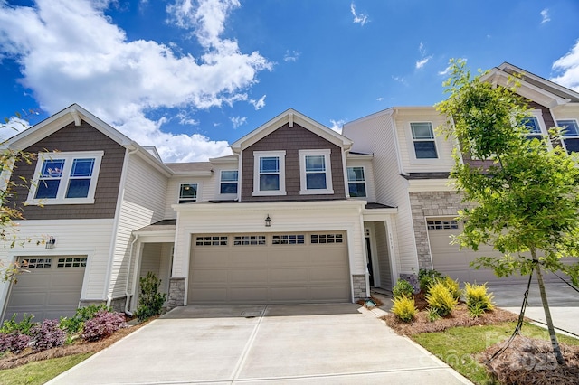 view of front of house with a garage