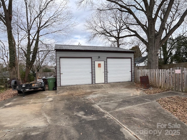 view of garage