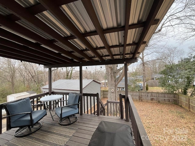 deck featuring area for grilling