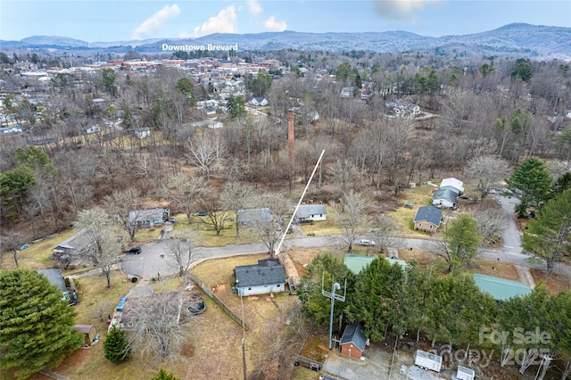 aerial view featuring a mountain view