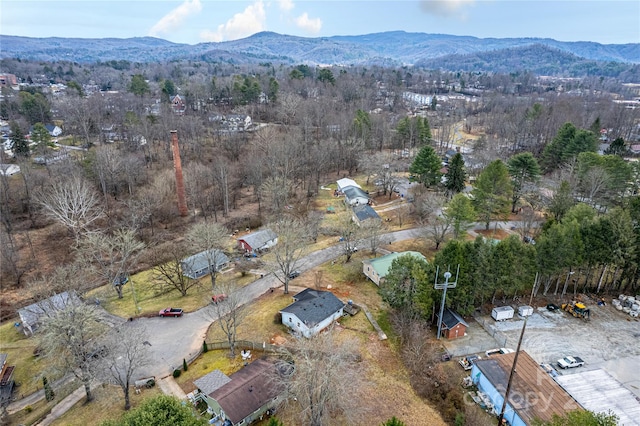 bird's eye view with a mountain view