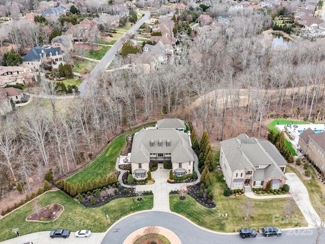 aerial view featuring a residential view