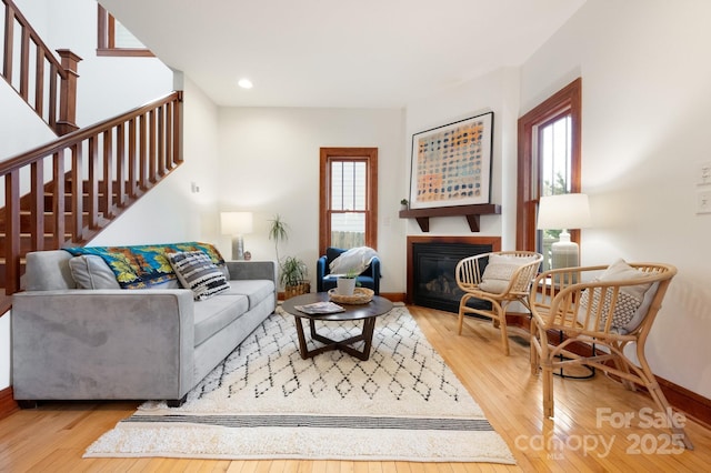 living room featuring wood-type flooring