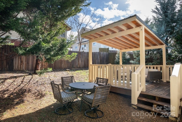 exterior space featuring a wooden deck