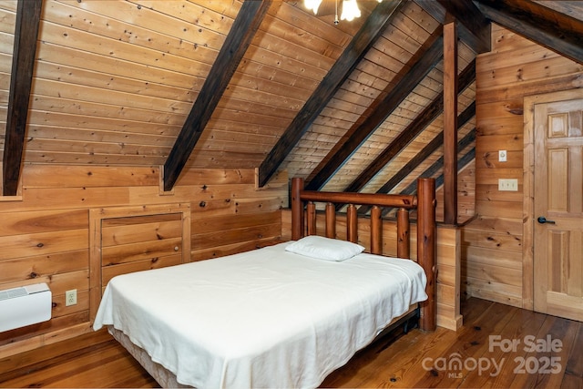 3925 Blackberry Crest Ln, Lenoir, NC 28645 - bedroom featuring wooden ceiling, wooden walls, and wood-type flooring