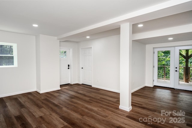 3925 Blackberry Crest Ln, Lenoir, NC 28645 - entrance foyer featuring recessed lighting, dark wood-type flooring, and baseboards