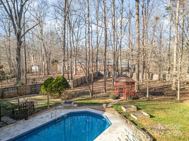 1006 Lost Cv, Weddington, NC 28104 - view of swimming pool featuring a gazebo and a fenced backyard