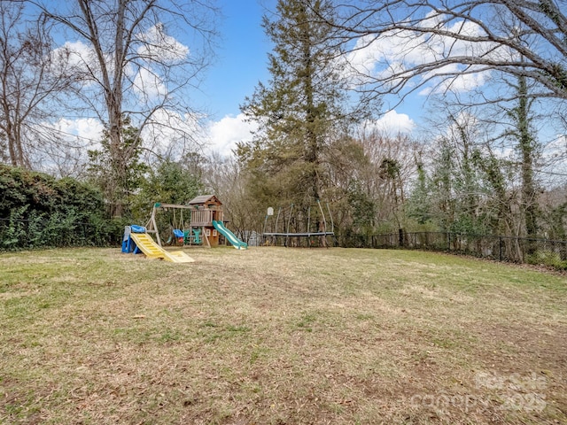 view of yard featuring a playground