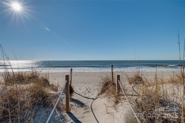 property view of water with a view of the beach