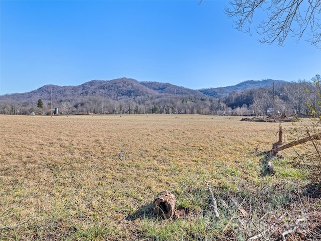 view of mountain feature featuring a rural view