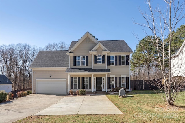 view of front of home featuring a front lawn