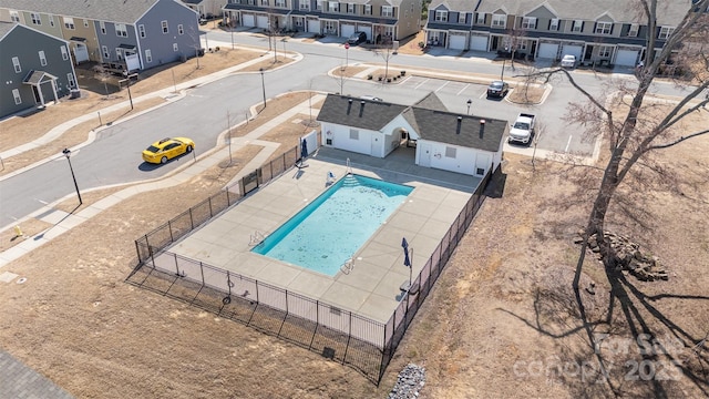 drone / aerial view featuring a residential view