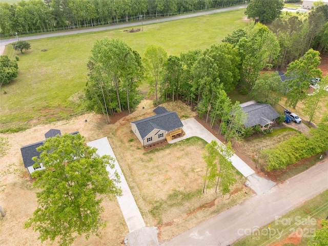 aerial view featuring a rural view