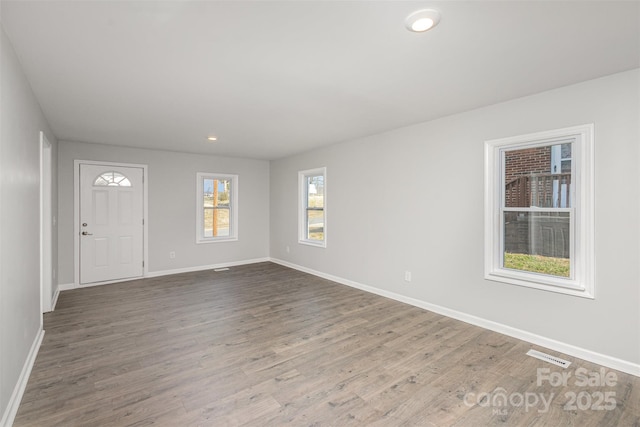 foyer with hardwood / wood-style flooring