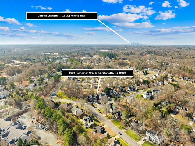 bird's eye view with a residential view