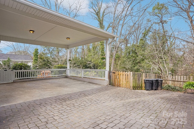 view of patio with fence