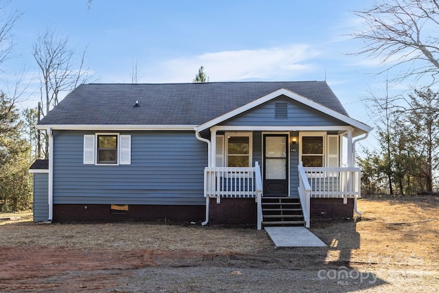 view of front of property with a porch