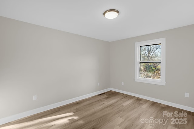 empty room featuring light wood-type flooring