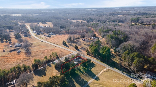 drone / aerial view with a rural view