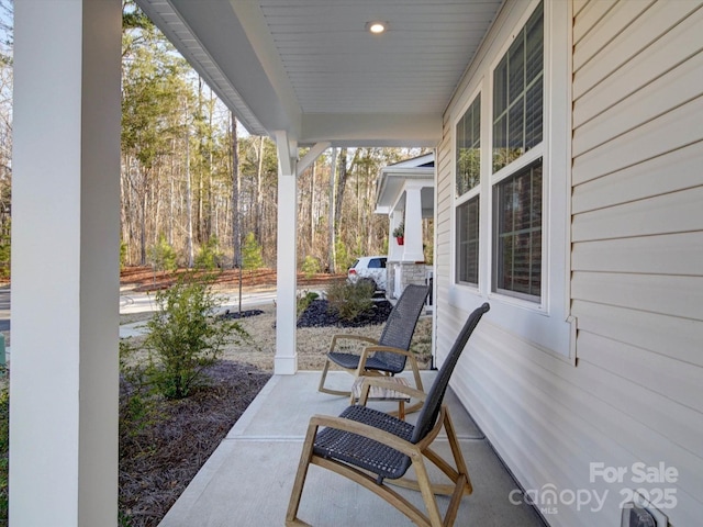 view of patio with a porch