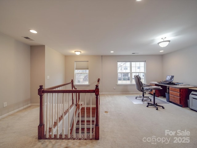 view of carpeted office