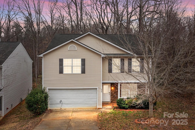 view of front of house featuring a garage