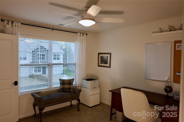 14 Malcolm Ct, Candler, NC 28715 - carpeted office space with baseboards and ceiling fan