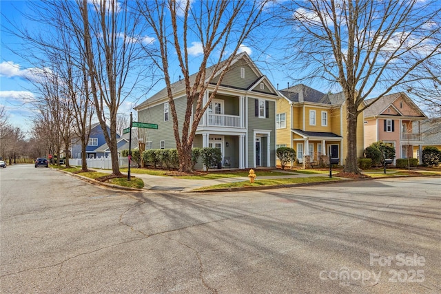 view of front of home with a residential view