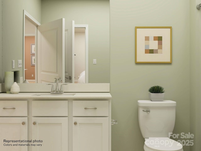 half bath with toilet and vanity