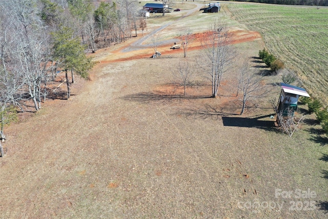 bird's eye view with a rural view