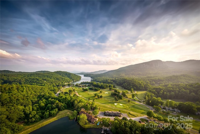 mountain view with a water view