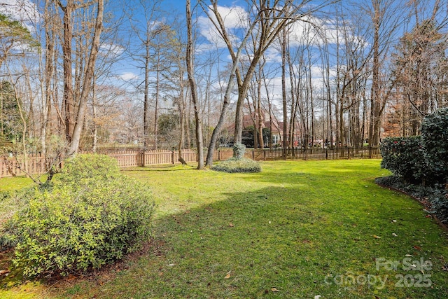 view of yard featuring fence